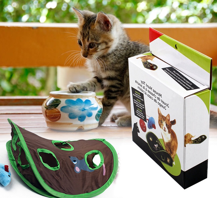 Pet Puzzle Nine-hole Mouse Hole Bell Ball Cat Interactive Toy Cat Hide And Seek Channel - Image 5