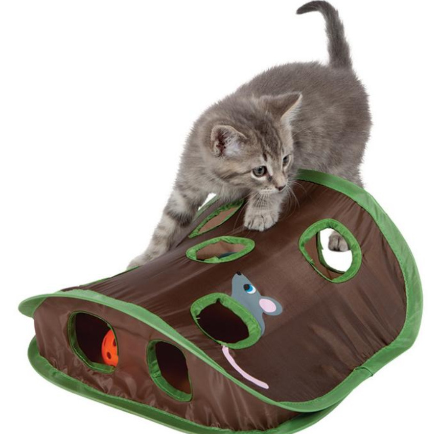 Pet Puzzle Nine-hole Mouse Hole Bell Ball Cat Interactive Toy Cat Hide And Seek Channel - Image 7