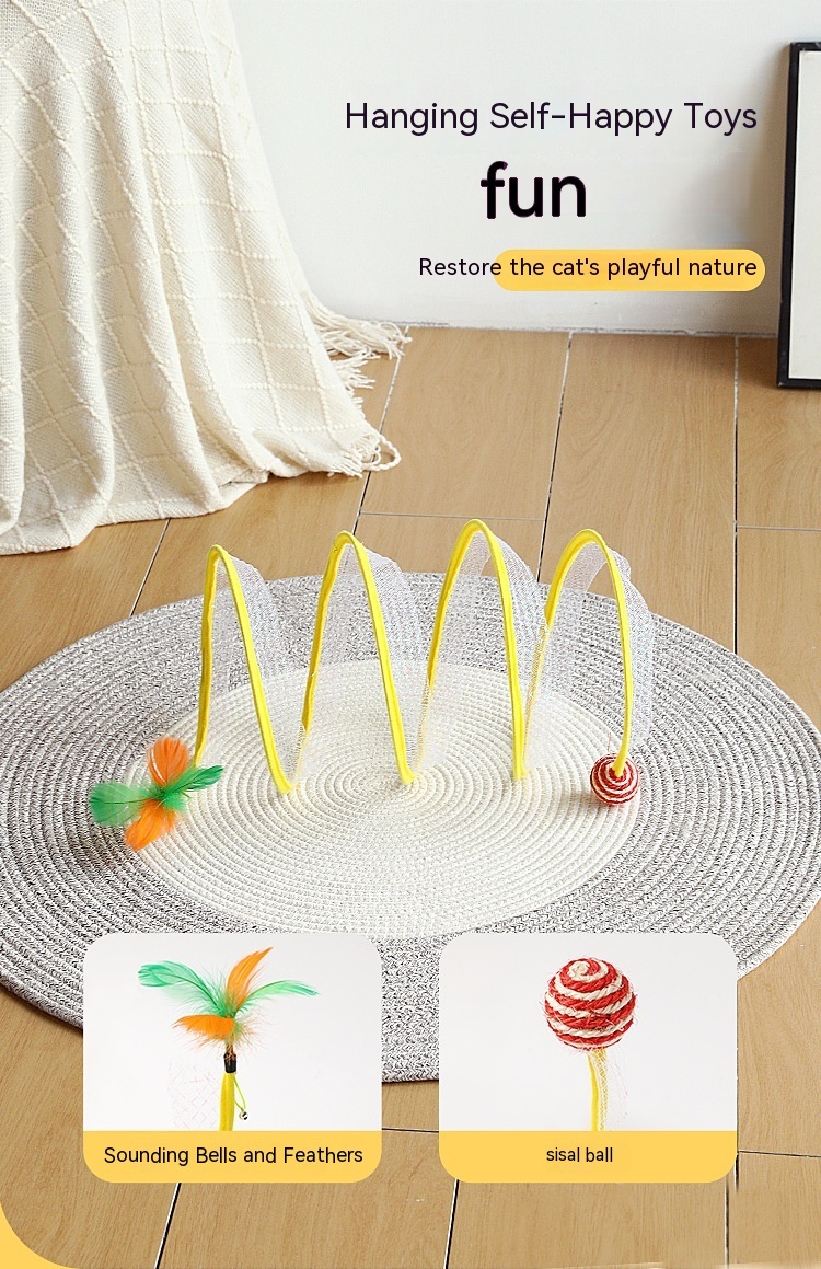 Folded Cat Tunnel S Type Cats Tunnel Spring Toy Mouse Tunnel Cat Outdoor Cat Toys For Kitten Interactive Cat Supplies - Image 6