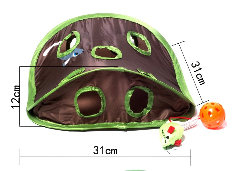 Pet Puzzle Nine-hole Mouse Hole Bell Ball Cat Interactive Toy Cat Hide And Seek Channel - Image 2