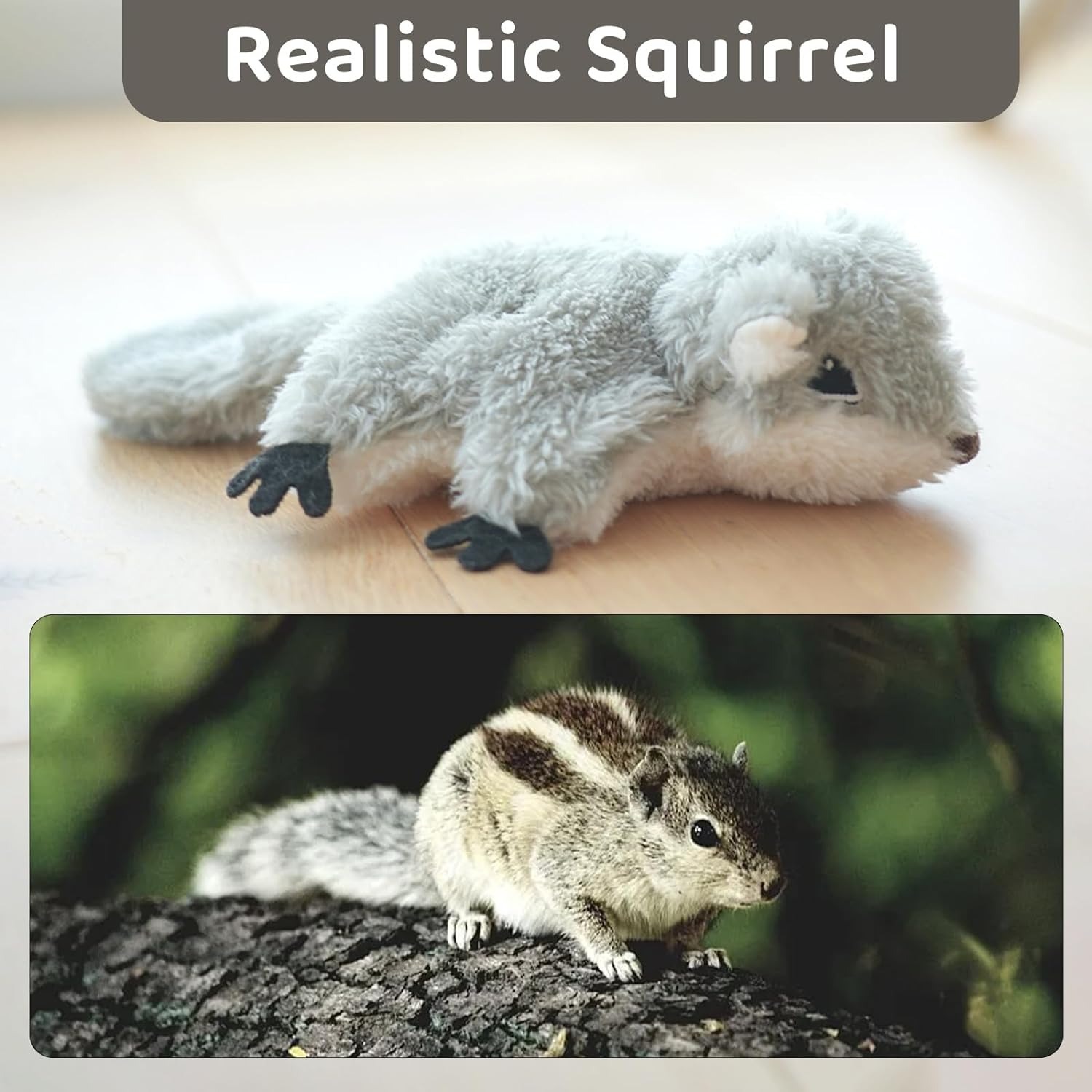 Pet Toys Cat Catnip Toys Flapping Squirrel, Rechargeable Touch Activated Kitten Toys, Lifelike Interactive Cats Toy Indoor - Image 4