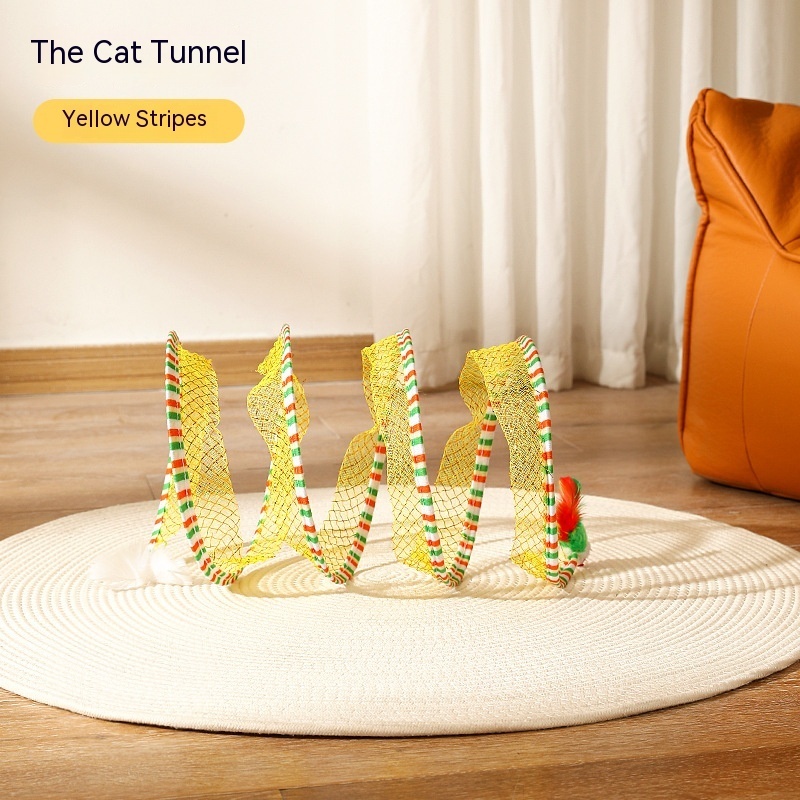 Folded Cat Tunnel S Type Cats Tunnel Spring Toy Mouse Tunnel Cat Outdoor Cat Toys For Kitten Interactive Cat Supplies - Image 8